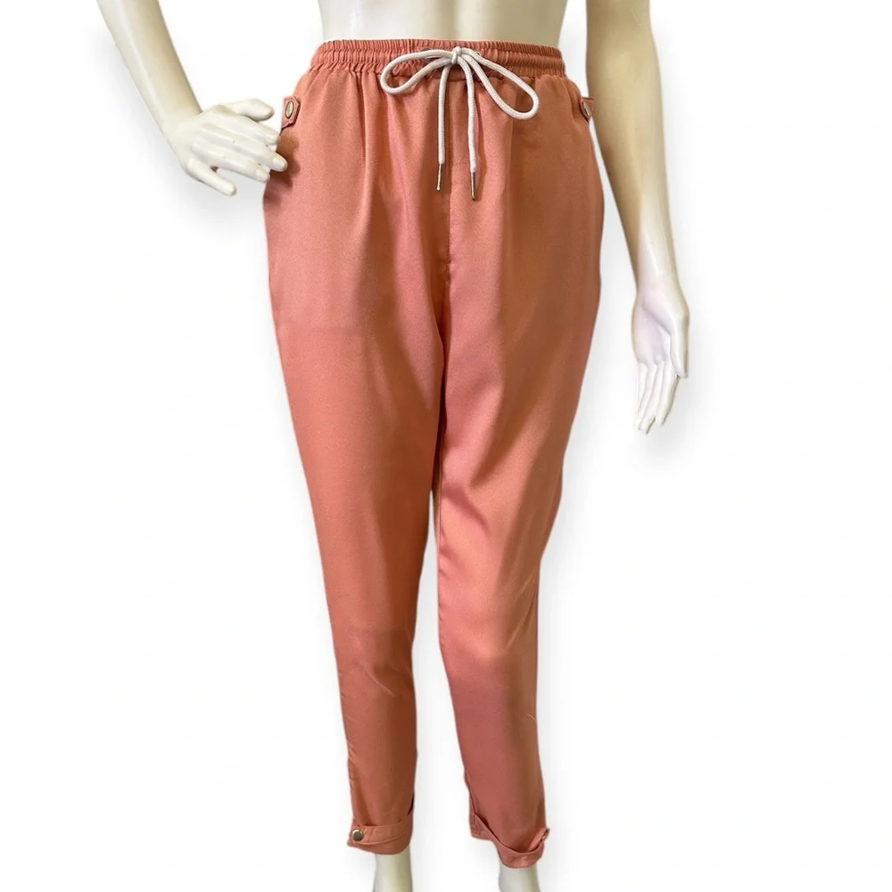 Tab Pink Drawstring Pants